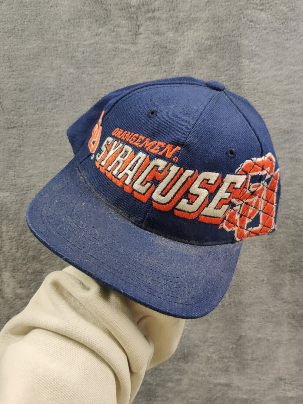 VINTAGE Syracuse Hat Adult Mens OSFA One Size Dark Blue Sports Specialties